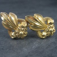 Vintage Nouveau 12K Screw Back Earrings