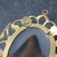 Antique 12K Gold Filled Agate Pendant