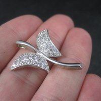 Vintage Sterling Cz Butterfly Pendant