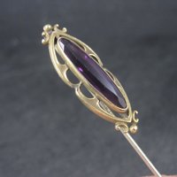 Antique Purple Amethyst Glass Stick Pin