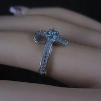 Vintage Sterling Paraiba Tourmaline Cross Ring Size 7