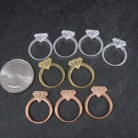 Destash Lot of 9 Diamond Ring Pendant Charms