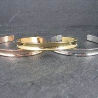 Simple Gold Silver Rose Gold Cuff Bracelet 6 Inches