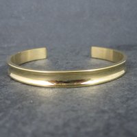 Simple Gold Silver Rose Gold Cuff Bracelet 6 Inches