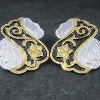 Vintage Western FLower Earrings Circle Y