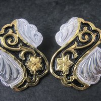 Vintage Western FLower Earrings Circle Y