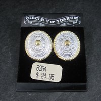 Large Western Circle Y Earrings