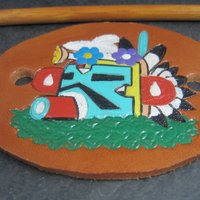 Leather Kachina Hair Barrette Wrap