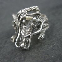 Huge Vintage Sterling Dragon Ring Size 10.5