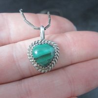 Southwestern Sterling Malachite Pendant Liquid Silver Chain