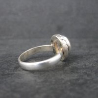 Simple 90s Sterling Rose Quartz Ring Size 7.75