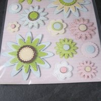 Making Memories Garden Party Dimensional Glitter Flower Stickers