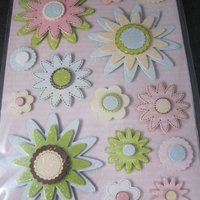Making Memories Garden Party Dimensional Glitter Flower Stickers
