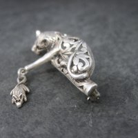 Vintage Sterling Cat and Mouse Brooch