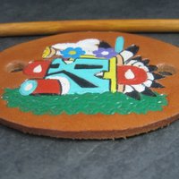 Leather Kachina Hair Barrette Wrap