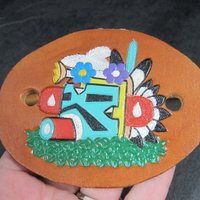 Leather Kachina Hair Barrette Wrap