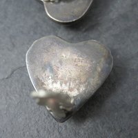 Vintage Sterling Heart Clip On Earrings Barra