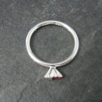 Dainty Stackable Sterling Red Heart Ring Size 7.25