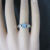 Vintage Sterling Blue Topaz Ring Size 8