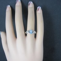 Vintage Sterling Blue Topaz Ring Size 8