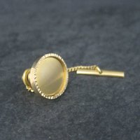 Vintage Krementz Oval Tie Tack Gold Plated New Old Stock