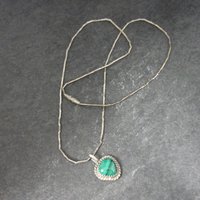 Southwestern Sterling Malachite Pendant Liquid Silver Chain