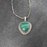 Southwestern Sterling Malachite Pendant Liquid Silver Chain