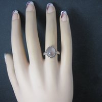 Simple 90s Sterling Rose Quartz Ring Size 7.75