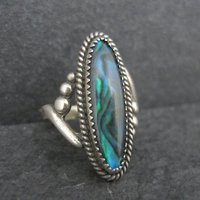 Vintage Southwestern Sterling Paua Shell Ring