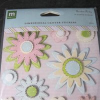 Making Memories Garden Party Dimensional Glitter Flower Stickers