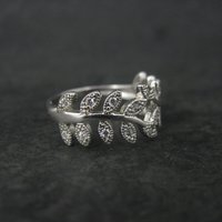 Estate Sterling Leaf Vine Ring Size 7