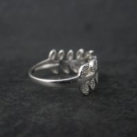 Estate Sterling Leaf Vine Ring Size 7