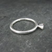 Dainty Stackable Sterling Red Heart Ring Size 7.25