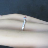 Dainty Stackable Sterling Red Heart Ring Size 7.25