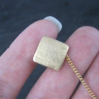 Vintage Krementz Square Tie Tack Gold Plated New Old Stock