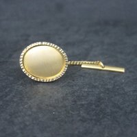 Vintage Krementz Oval Tie Tack Gold Plated New Old Stock