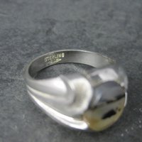 Mens Vintage Sterling Dendritic Agate Ring Size 12.5 Clark & Coombs