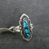 Southwestern Sterling Paua Shell Ring Size 6