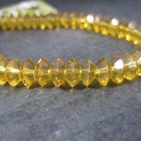 Yellow 3x6mm Glass Rondell Beads