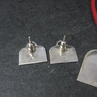 Vintage Enamel Sterling Handbag Necklace Earrings Jewelry Set