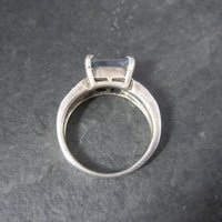 Vintage Sterling Blue Topaz Marcasite Ring Size 6