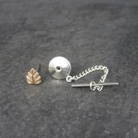 Tiny Rose Gold Leaf Tie Tack