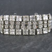 Vintage 50s Rhinestone Bracelet 6.75 Inches