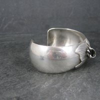 Vintage Carol Felley Orchid Cuff Bracelet Earrings Jewelry Set Sterling Silver 1987