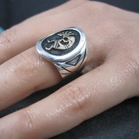 Vintage Sterling 14K Kokopelli Ring Size 5.75