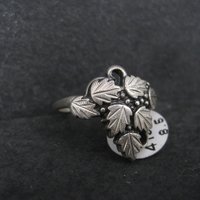 Vintage Black Hills Silver Leaf Ring