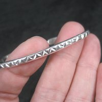 Southwestern Sterling Cuff Bracelet 6 Inches