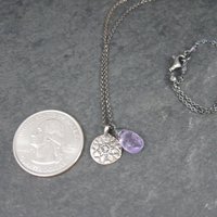 Dainty Vintage Sterling Amethyst Flower Necklace