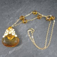 Vintage Golden Glass Necklace Roxanne Assoulin