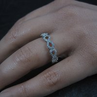 Vintage Sterling Cz Infinity Ring Size 8